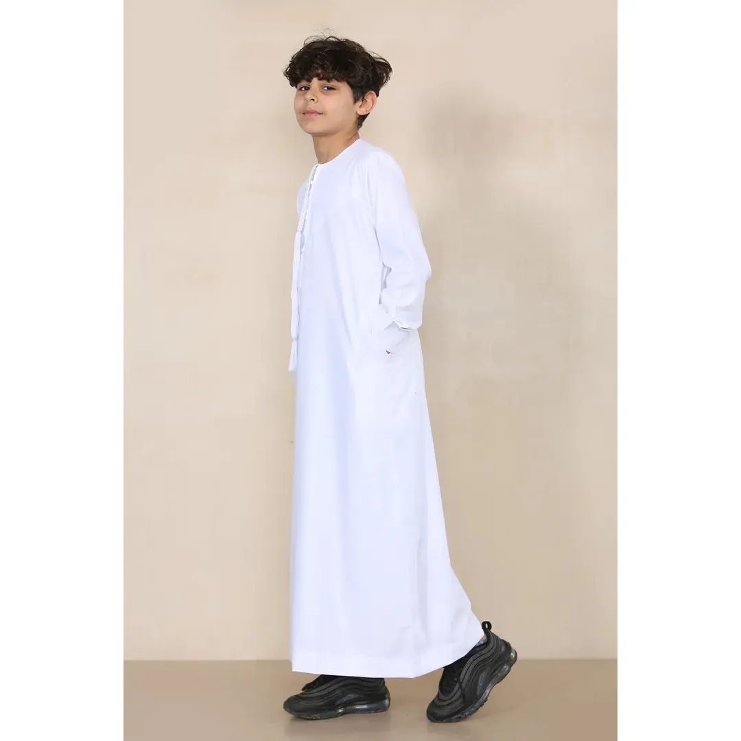 TT 001  BOY'S EMIRATI THOBE TASEL DE CUERDA DE ROPA ISLáMICA