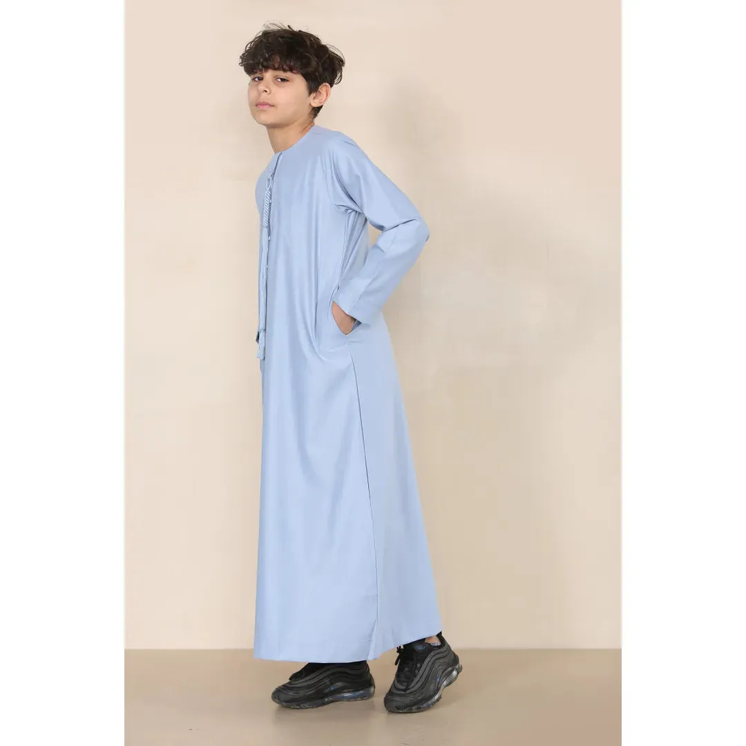 TT 001  BOY'S EMIRATI THOBE TASEL DE CUERDA DE ROPA ISLáMICA