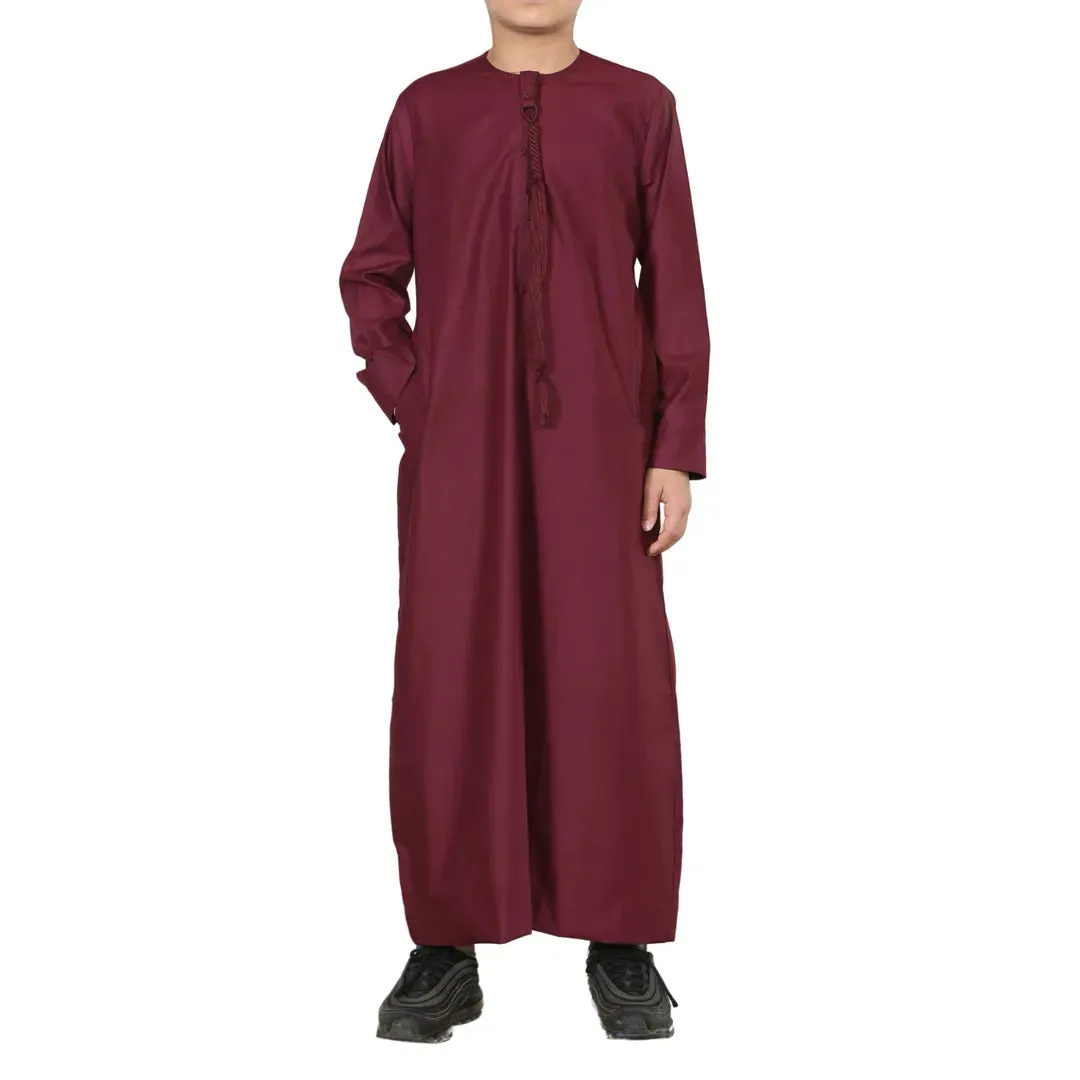 TT 001  BOY'S EMIRATI THOBE TASEL DE CUERDA DE ROPA ISLáMICA