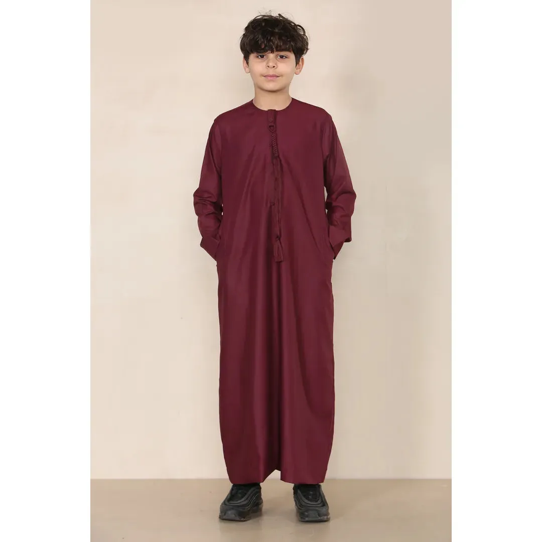 TT 001  BOY'S EMIRATI THOBE TASEL DE CUERDA DE ROPA ISLáMICA