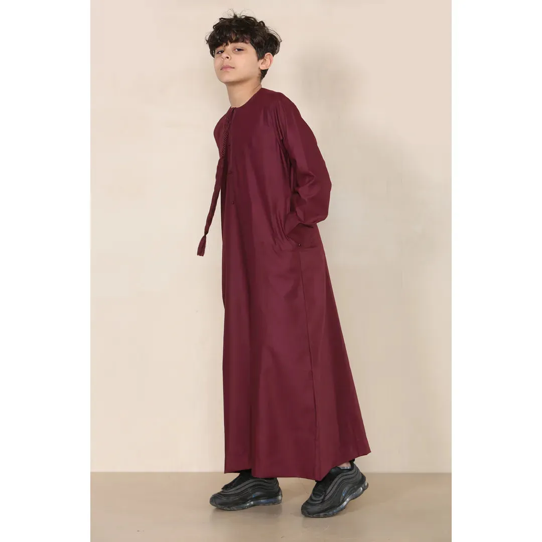 TT 001  BOY'S EMIRATI THOBE TASEL DE CUERDA DE ROPA ISLáMICA