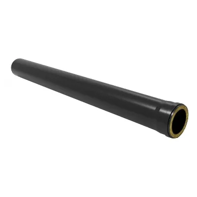 TUBO AISLADO 80130MM 1 METRO INOX 316 MODULAR NEGRO BRONPI PARA ESTUFAS DE PELLET