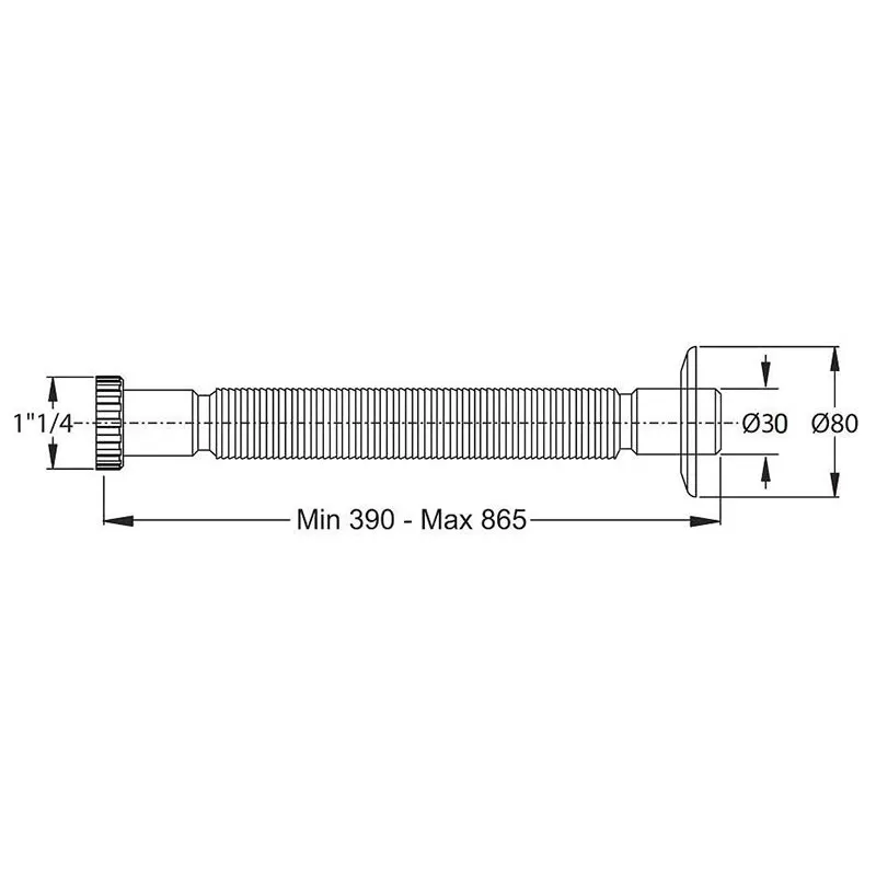 Tubo Sifón Extensible Cromado