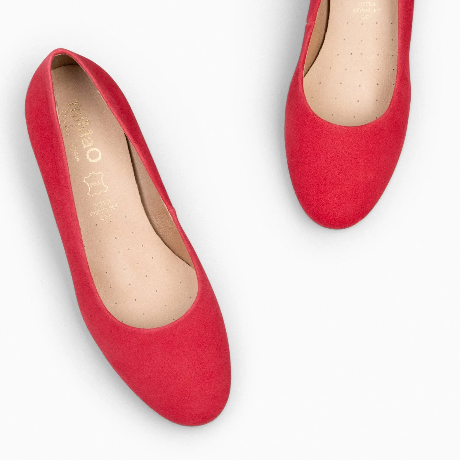 URBAN REDONDO – Zapatos de tacón bajo de ante ROJO