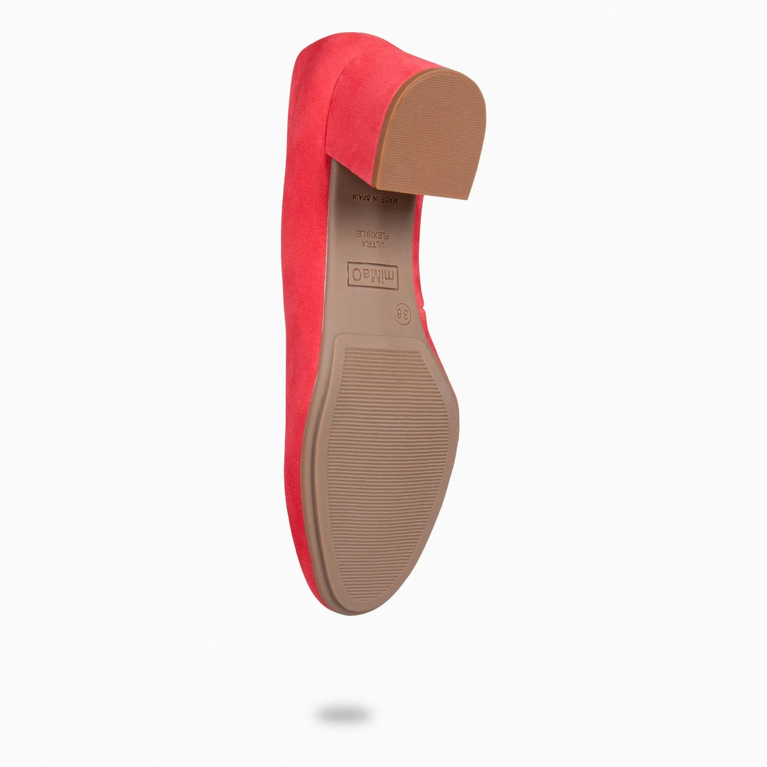 URBAN REDONDO – Zapatos de tacón bajo de ante ROJO