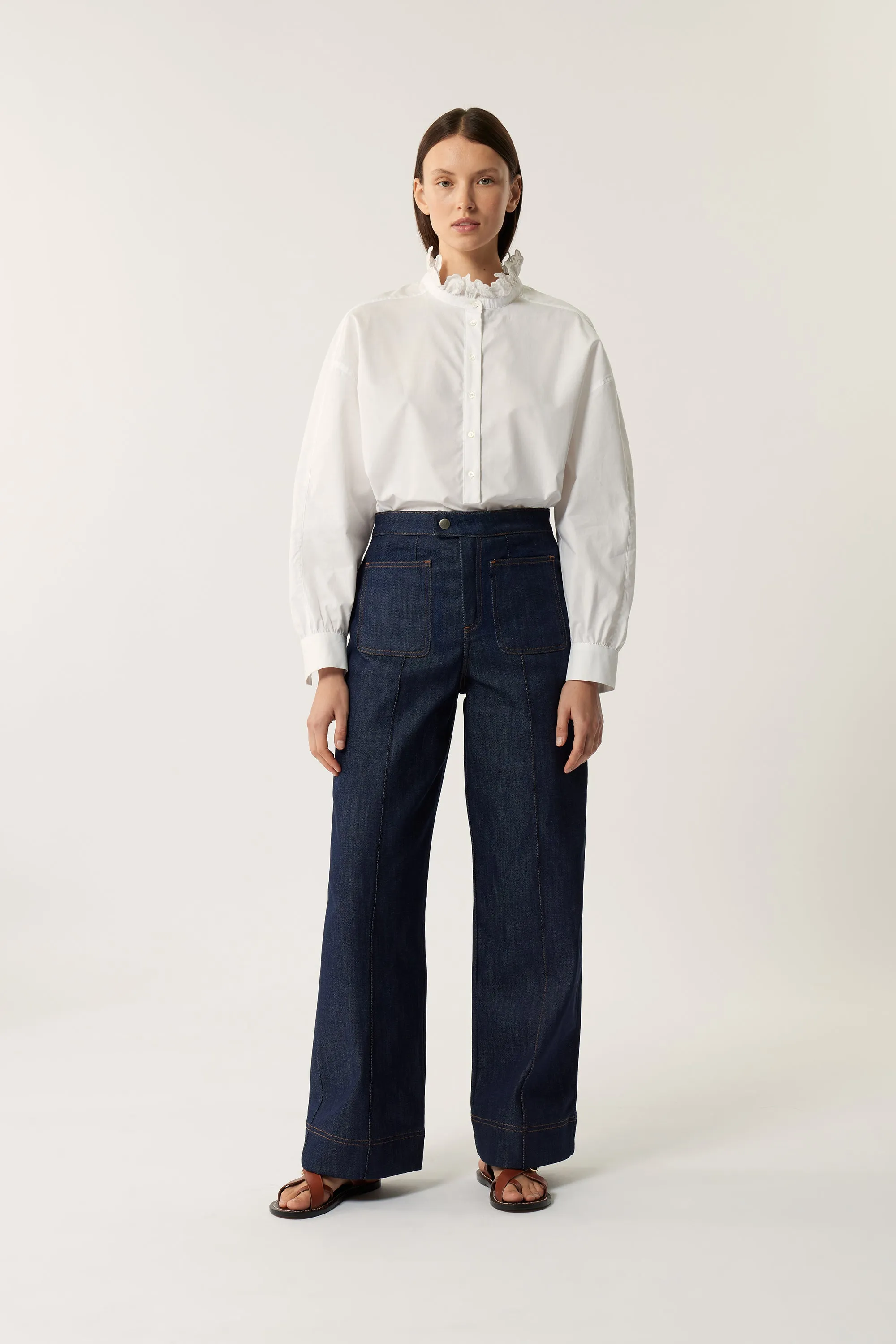VAQUERO HARRY Pantalón recto ligeramente acampanado en denim azul crudo