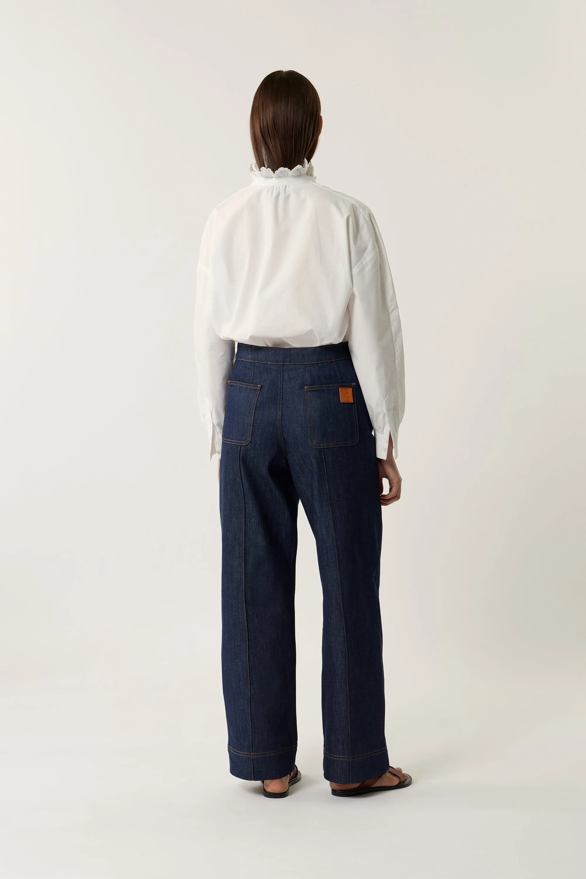VAQUERO HARRY Pantalón recto ligeramente acampanado en denim azul crudo