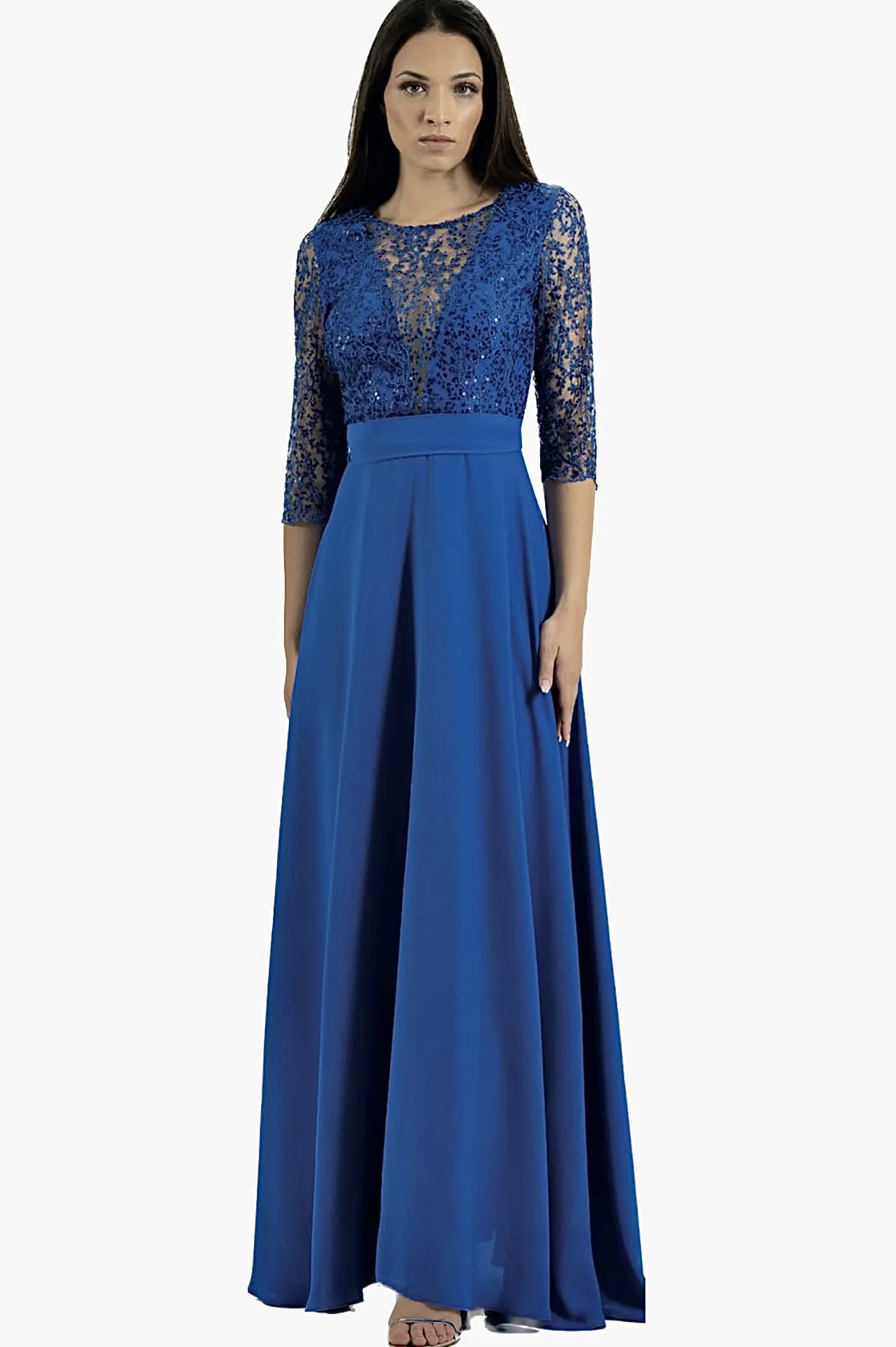 Vestido largo guipur