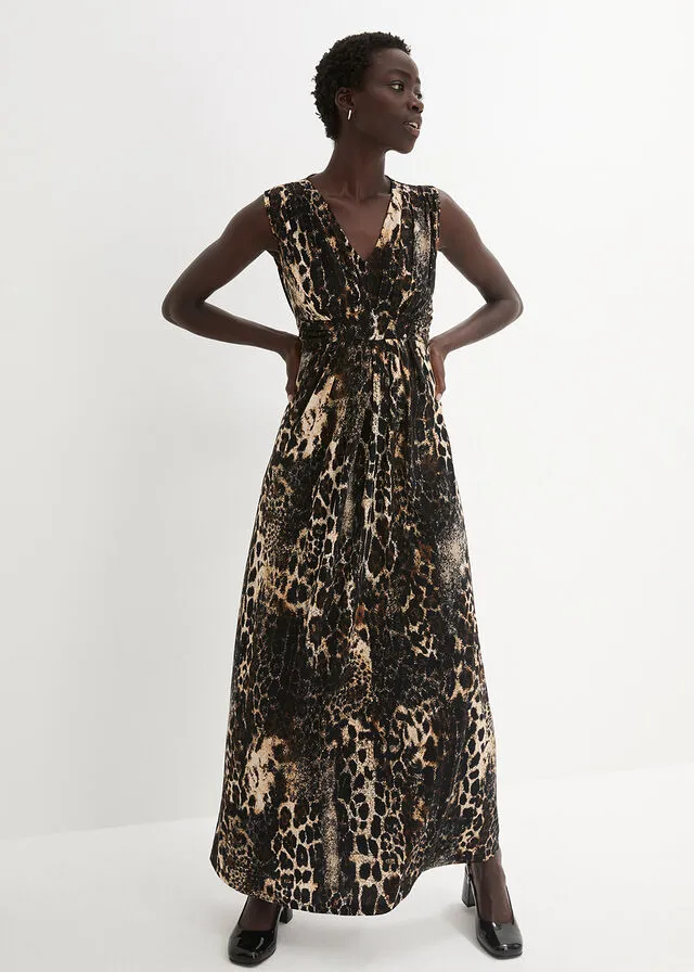 Vestido Marrón con estampado de leopardo