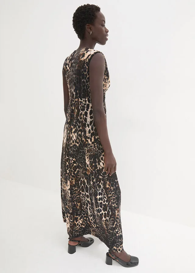 Vestido Marrón con estampado de leopardo