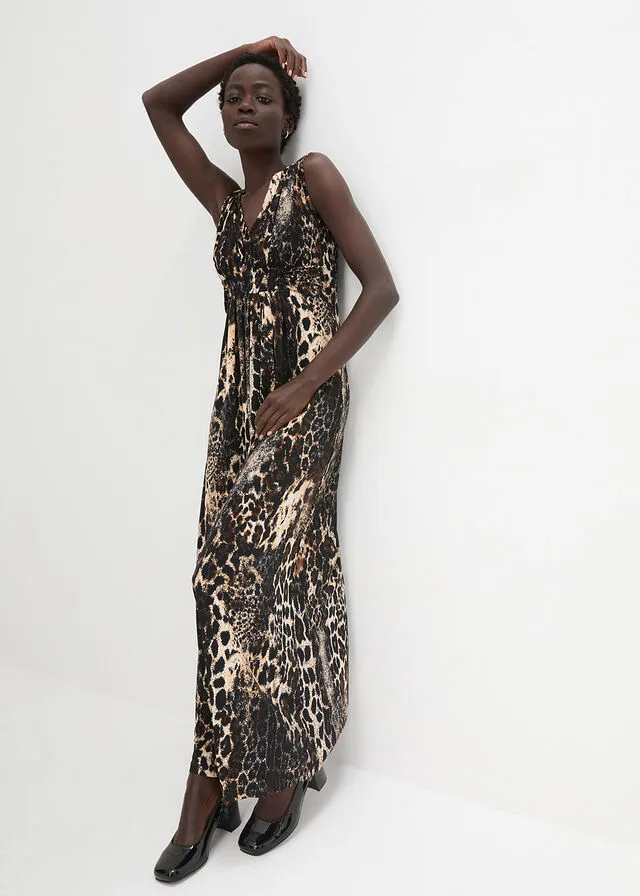 Vestido Marrón con estampado de leopardo