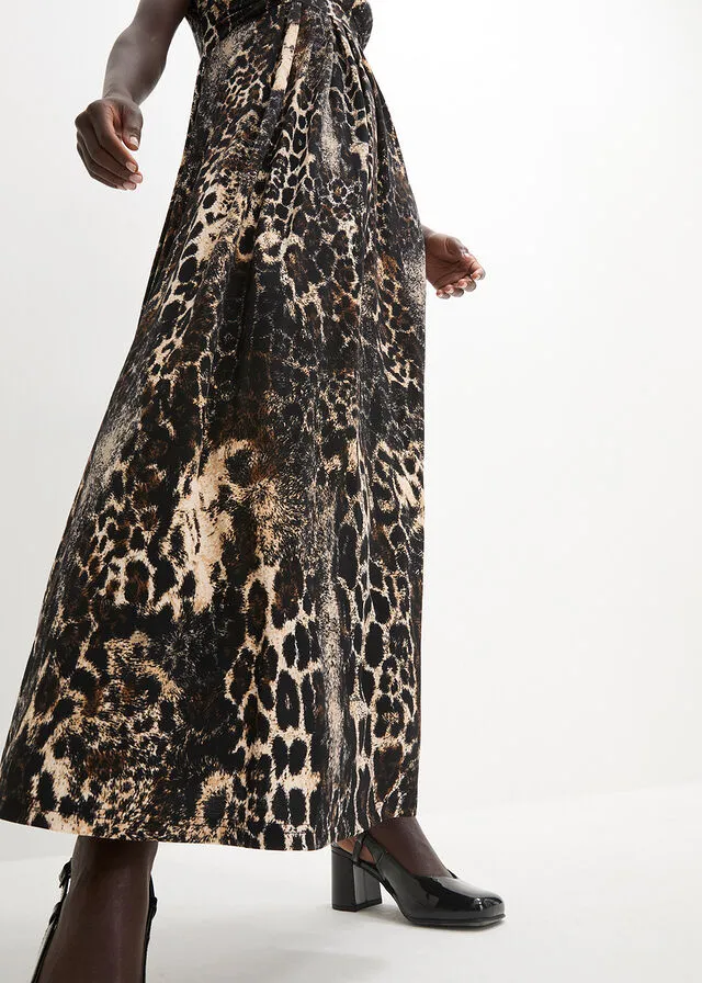 Vestido Marrón con estampado de leopardo