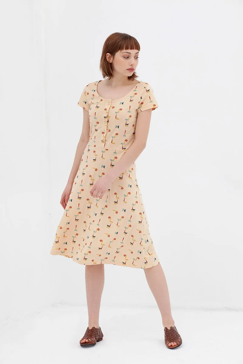 Vestido media capa abstract print Ara
