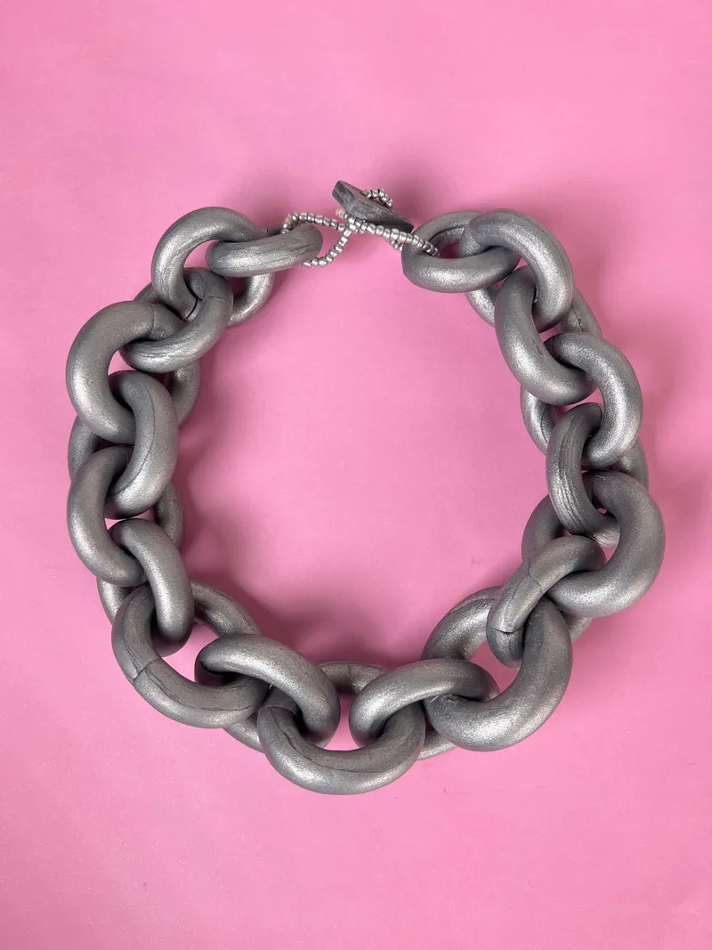 VIRGINIA DEMARIA Collar Eslabón Plata