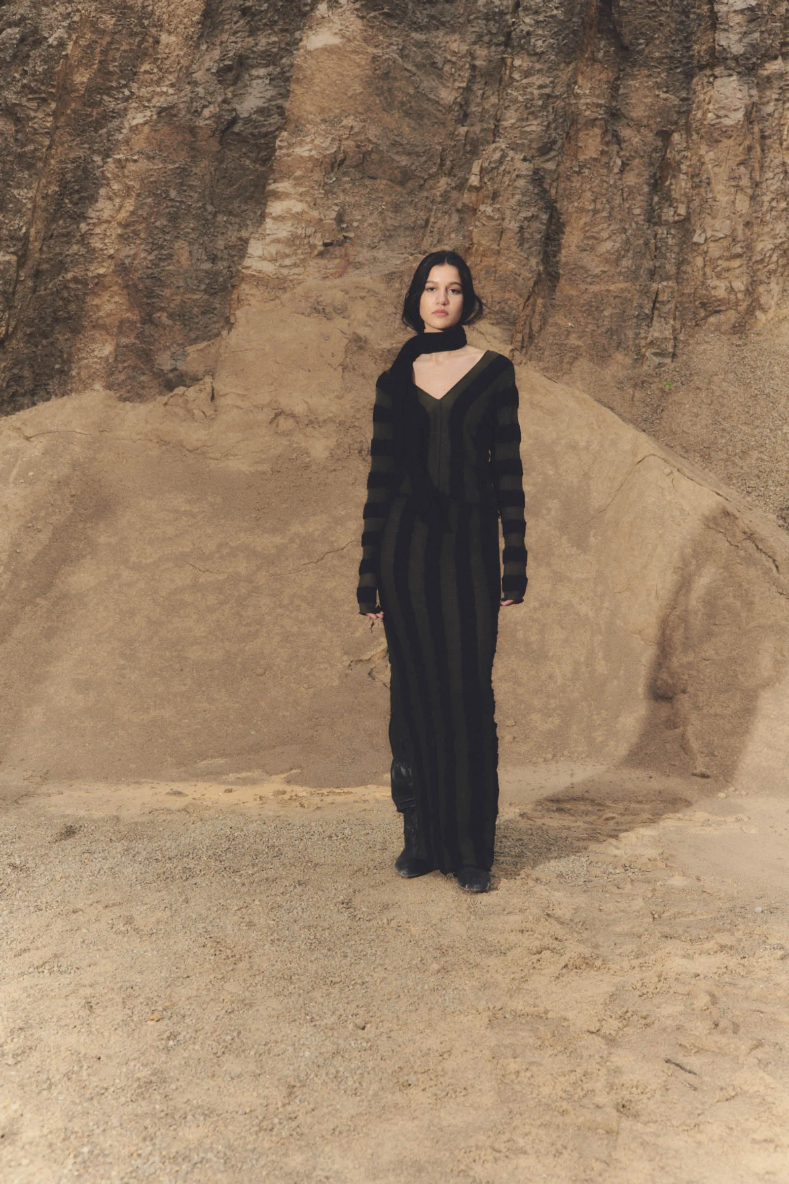 Winona, khaki and black knit skirt