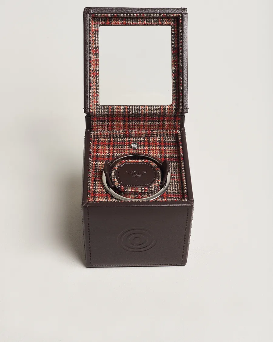 WOLF WM Brown Single Watch Winder Tweed Brown