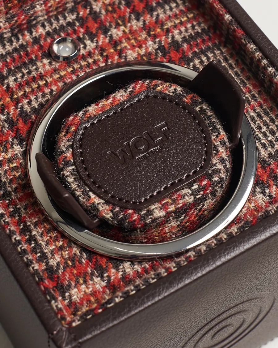 WOLF WM Brown Single Watch Winder Tweed Brown