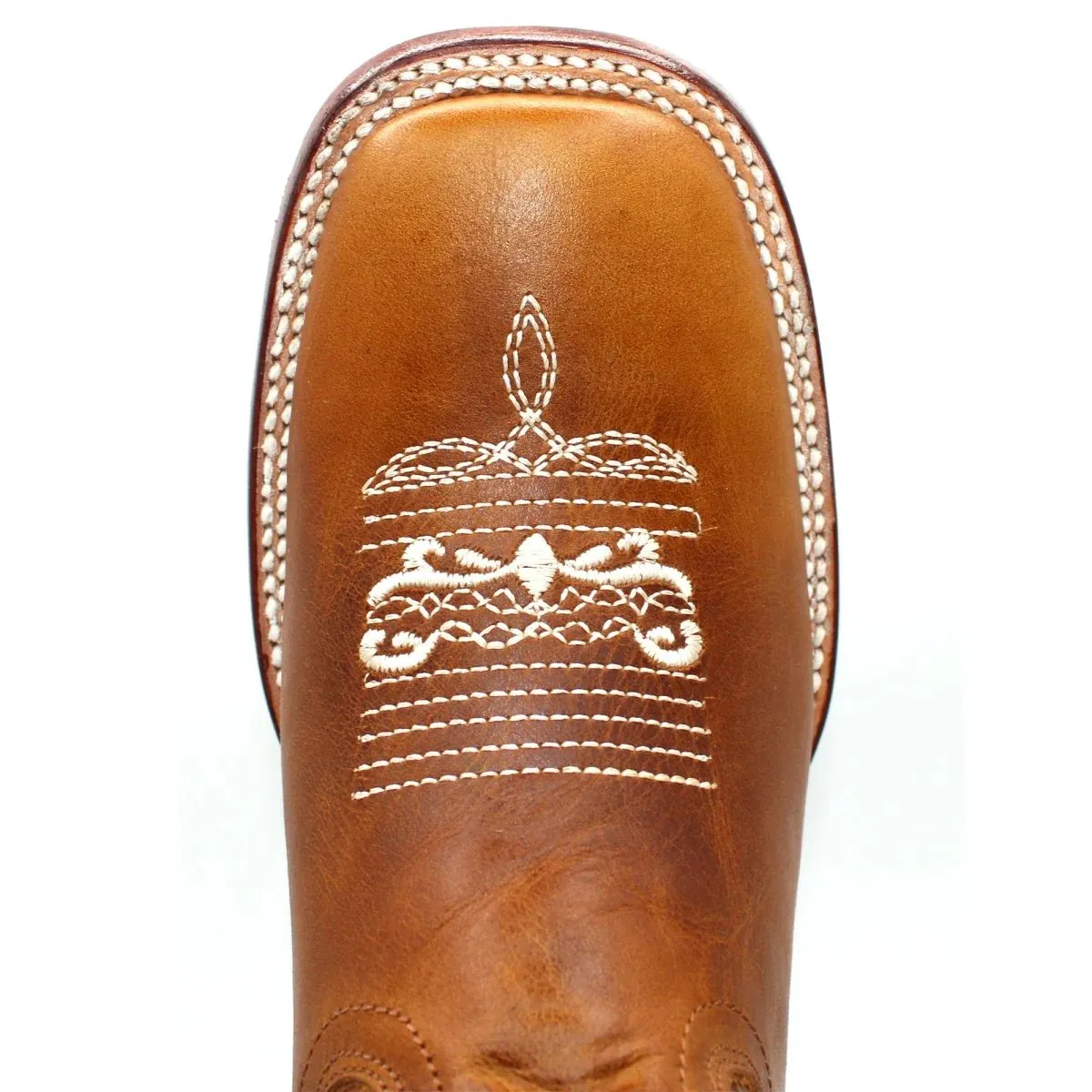 Women's Square Toe Leather Boots Honey H227251