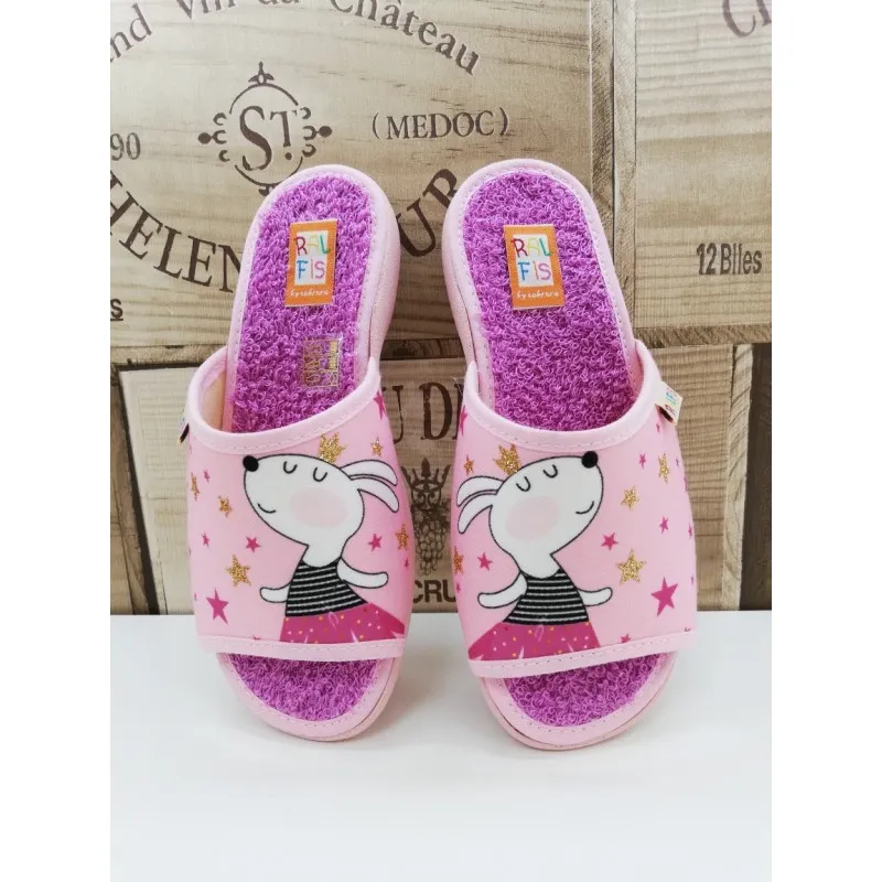 Zapatilla de estar por casa niña Juncal rosa 8222