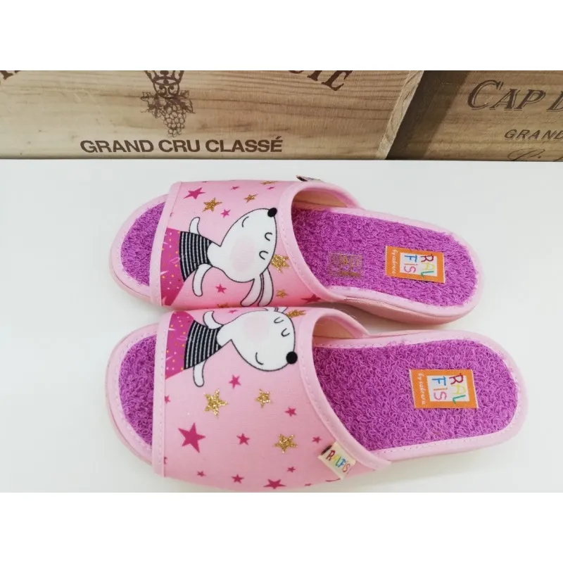 Zapatilla de estar por casa niña Juncal rosa 8222