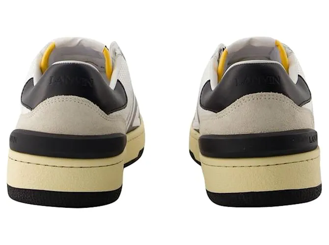 ZAPATILLAS CLAY LOW TOP  LANVIN  PIEL  BLANCO/DE COLOR NEGRO 