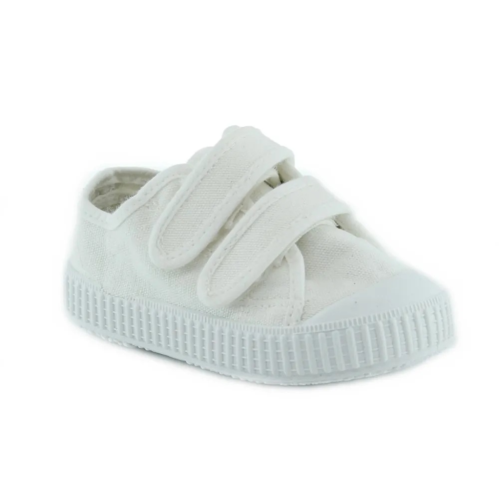 Zapatillas de lona Zapy velcros Blanco.