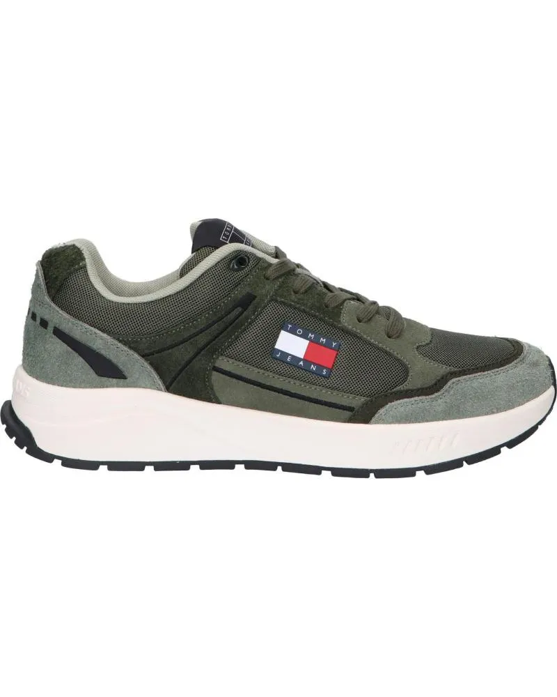 Zapatillas deporte TOMMY HILFIGER  de Hombre EM0EM01494 RUNNER MIX MATERIAL  M00 DEEP WOODS