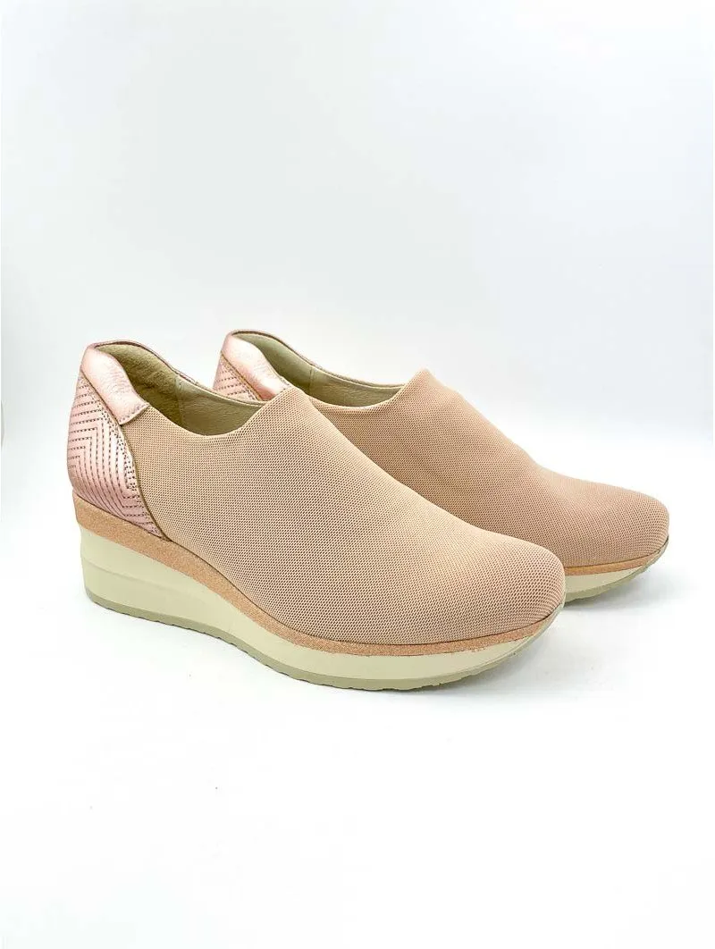 Zapatillas Deportivas Casual Lince Cuña 12601 nude rosa