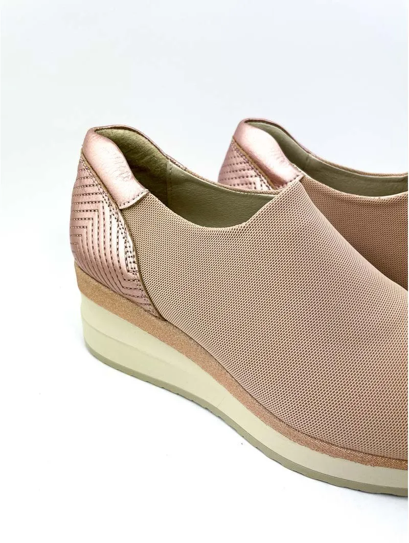 Zapatillas Deportivas Casual Lince Cuña 12601 nude rosa