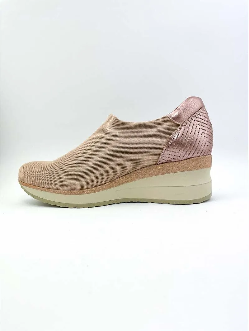 Zapatillas Deportivas Casual Lince Cuña 12601 nude rosa