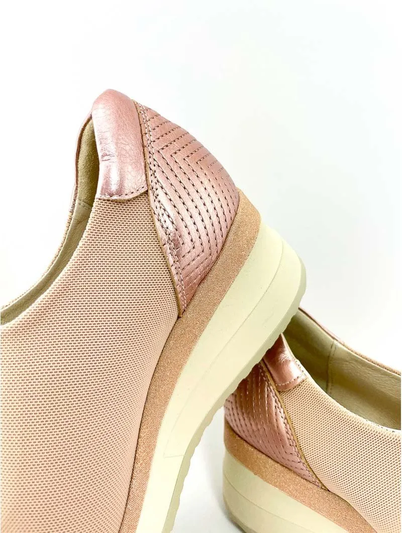 Zapatillas Deportivas Casual Lince Cuña 12601 nude rosa