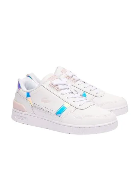 ZAPATILLAS LACOSTE TCLIP EN PIEL CON DETALLES EN PASTEL