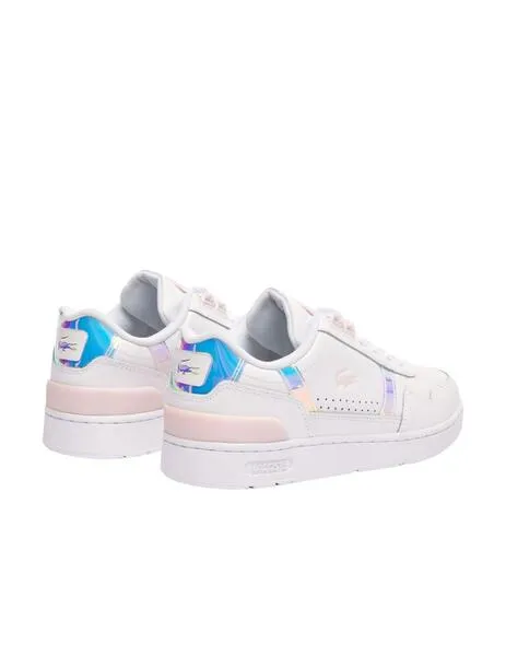 ZAPATILLAS LACOSTE TCLIP EN PIEL CON DETALLES EN PASTEL