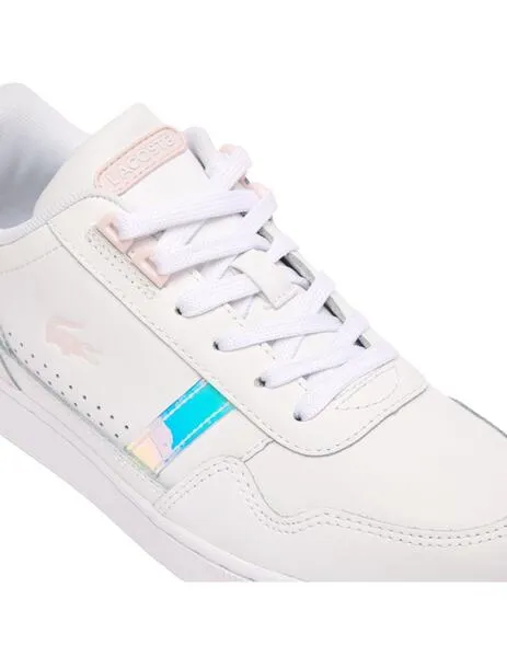 ZAPATILLAS LACOSTE TCLIP EN PIEL CON DETALLES EN PASTEL