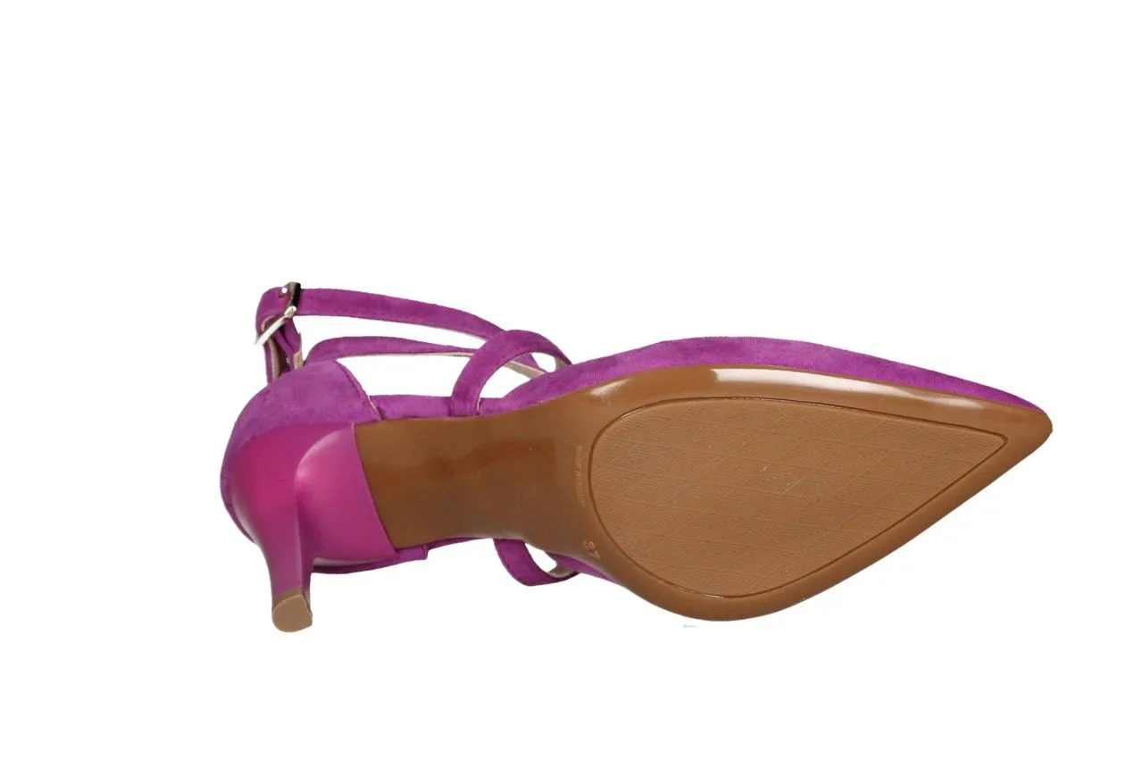 Zapato Ante Buganvilla Empeine Cruzado Lados Descubierto
