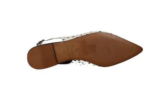 Zapato Beig Topos Negros Talon Abierto