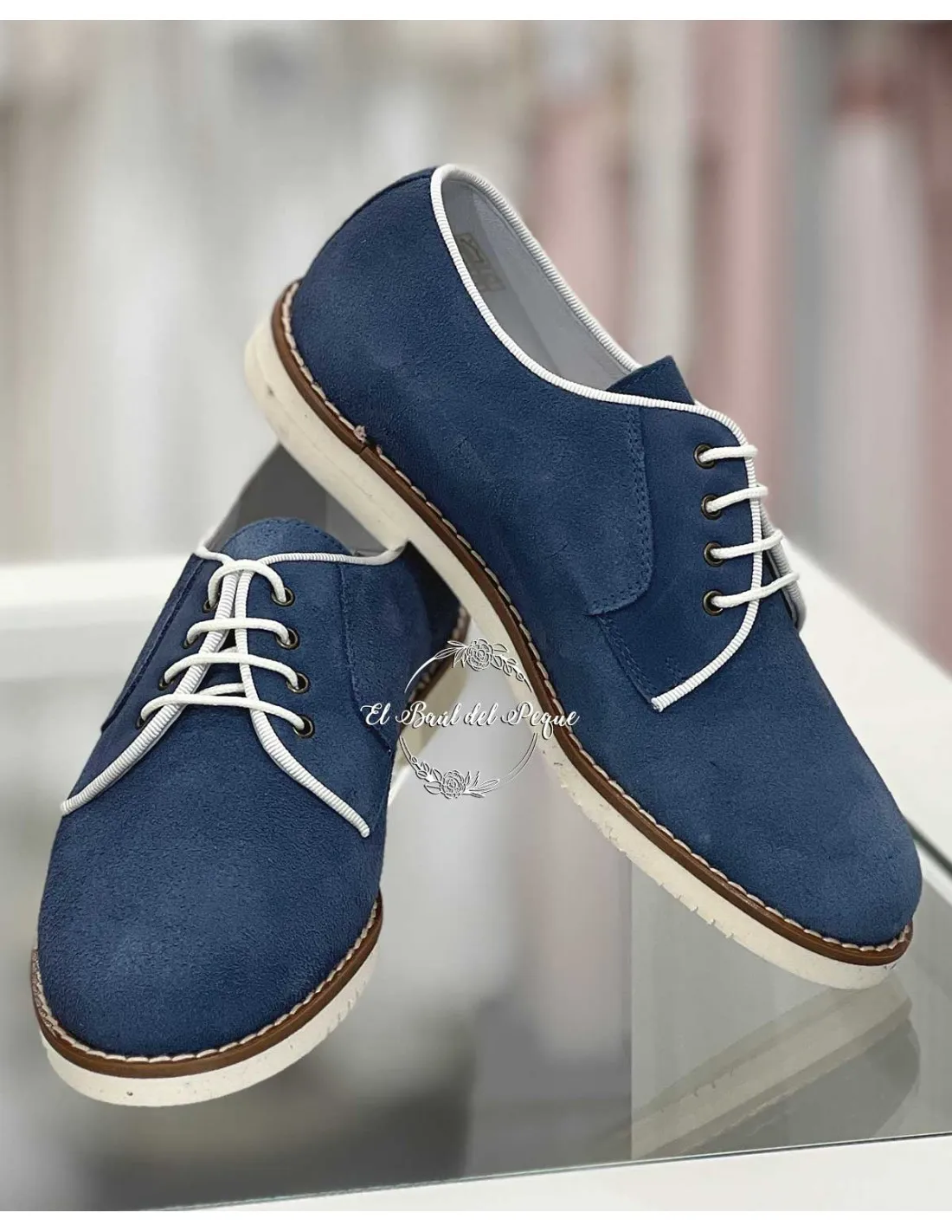 Zapato Blucher Niño Comunión Guxs Shoes Azul Jeans