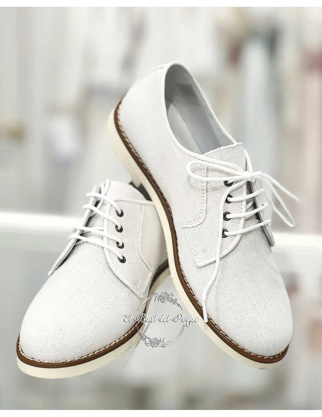 Zapato Blucher Niño Comunión Guxs Shoes Blanco Roto