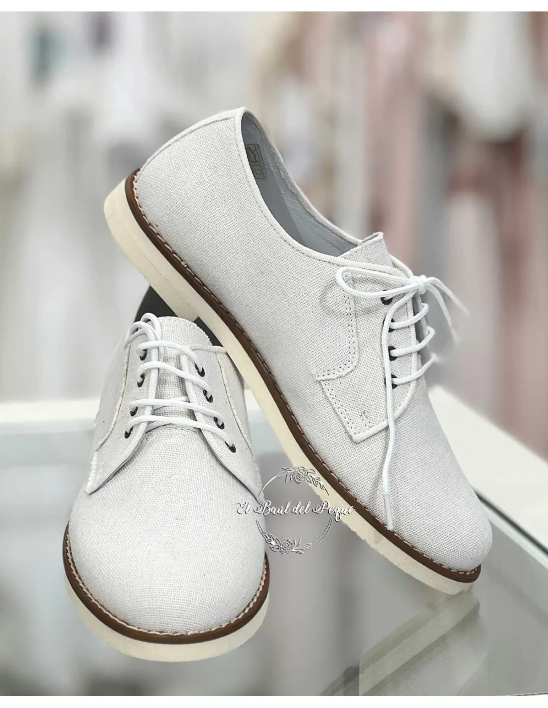 Zapato Blucher Niño Comunión Guxs Shoes Blanco Roto