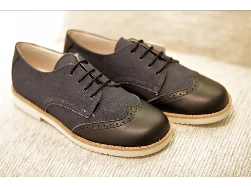 ZAPATO BLUCHER PARA VESTIR 11365 PIRUFIN EN COLOR MARINO O LINO NATURAL