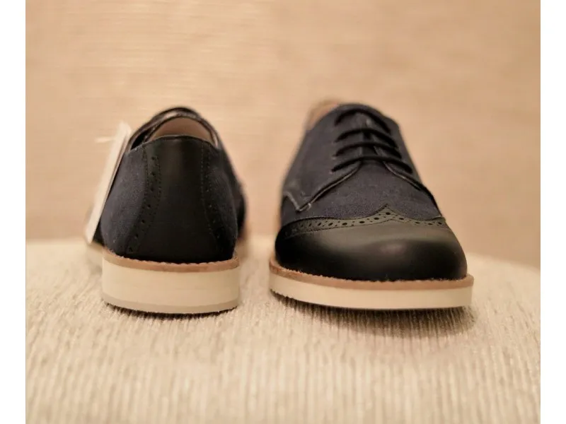 ZAPATO BLUCHER PARA VESTIR 11365 PIRUFIN EN COLOR MARINO O LINO NATURAL