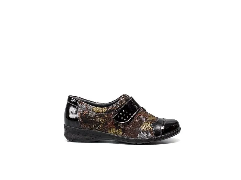ZAPATO CON VELCRO 3810 SUAVE BY LEYLAND EN COLOR BURDEOS O NEGRO