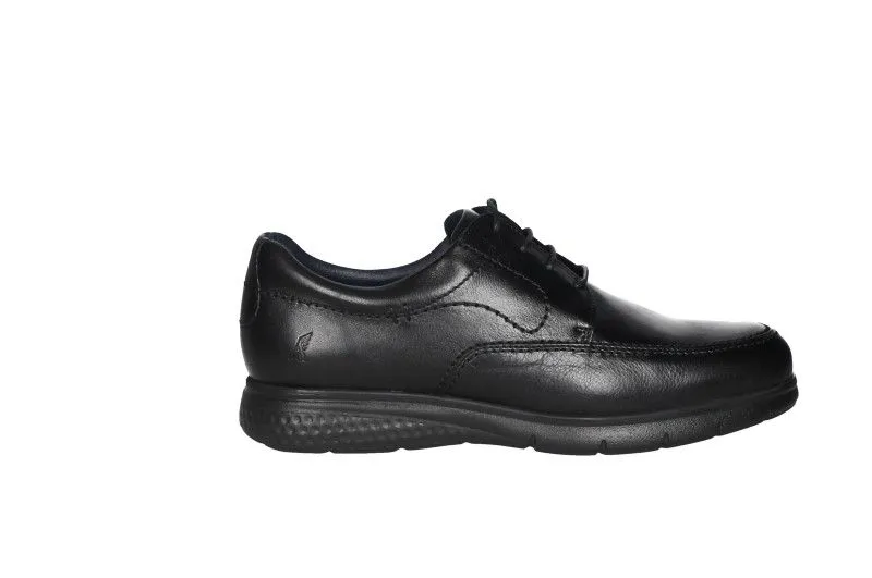Zapato Cordon Piel Negro Piso Goma