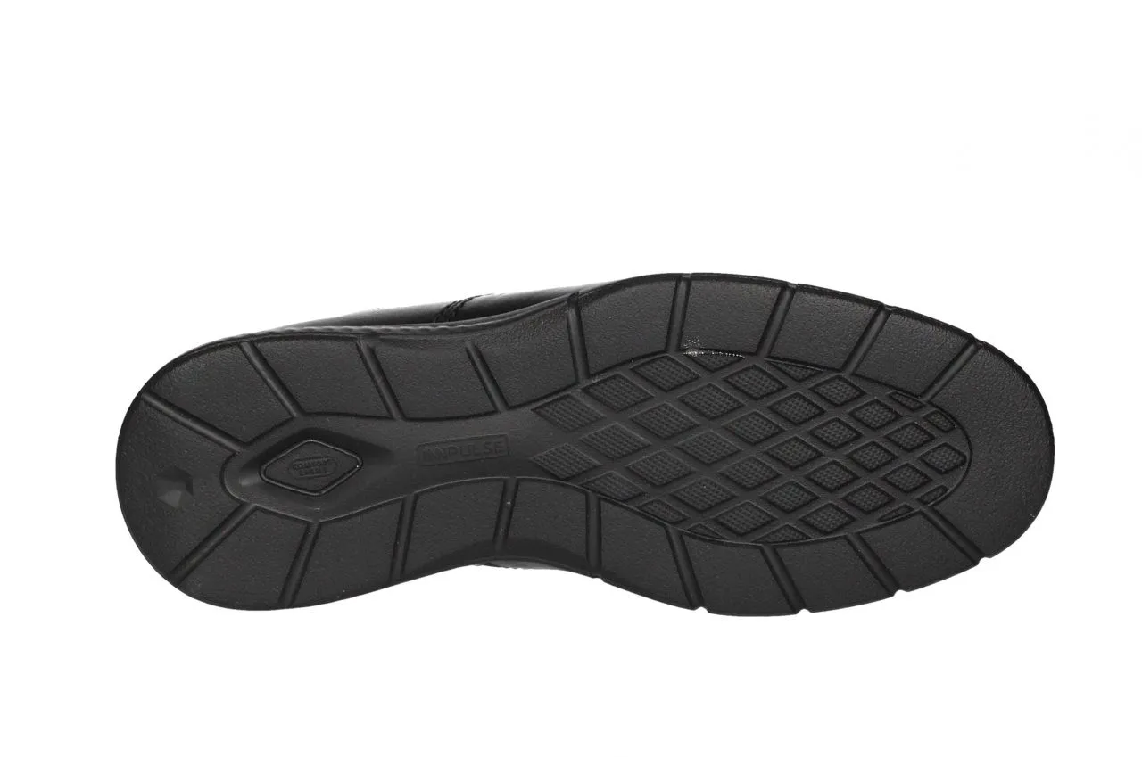 Zapato Cordon Piel Negro Piso Goma