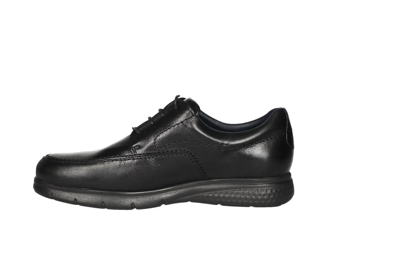 Zapato Cordon Piel Negro Piso Goma