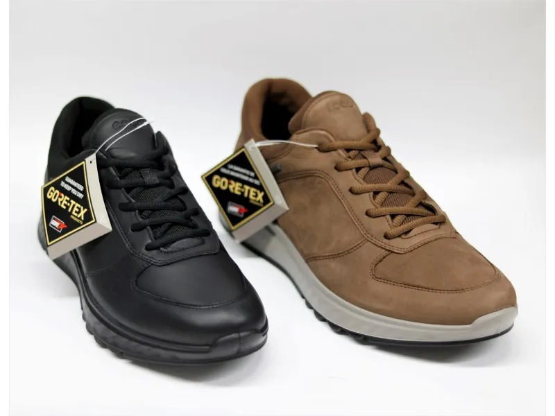 ZAPATO DE PIEL EXOSTRIDE CON GORETEX 835304 ECCO EN COLOR NEGRO