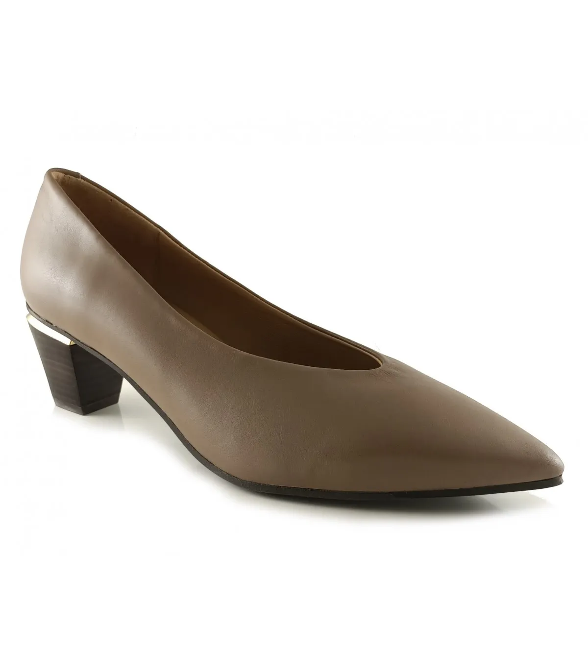 Zapato en piel para mujer de tacón medio