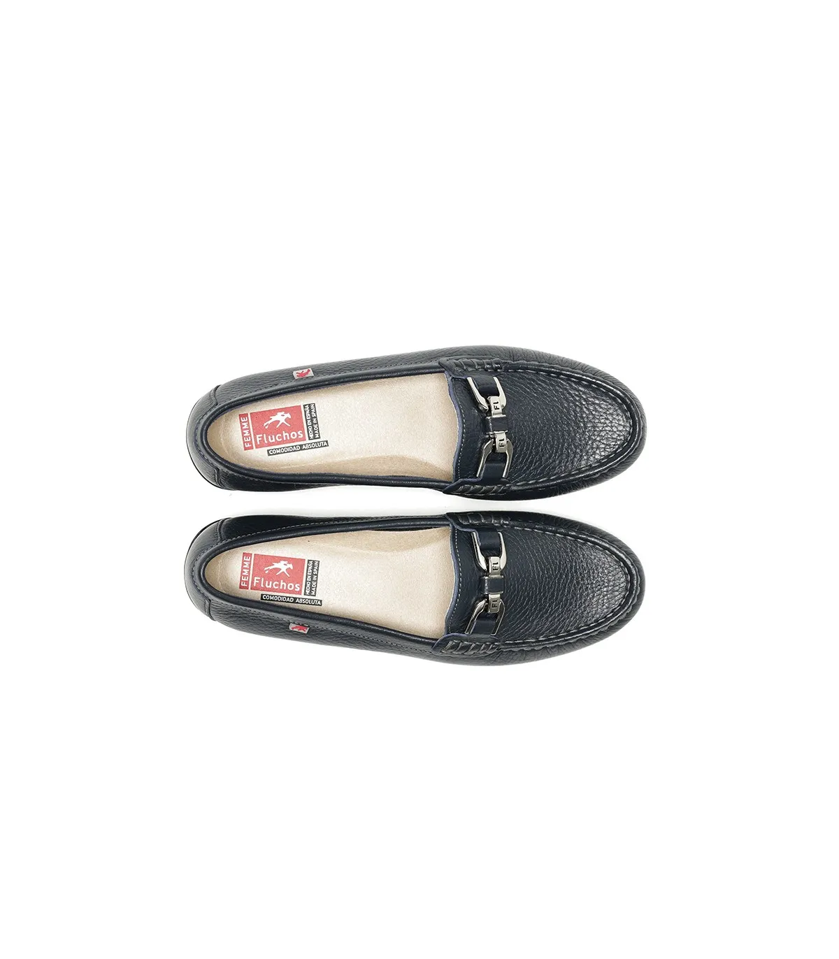 Zapato mocasín con adorno en la pala para mujer