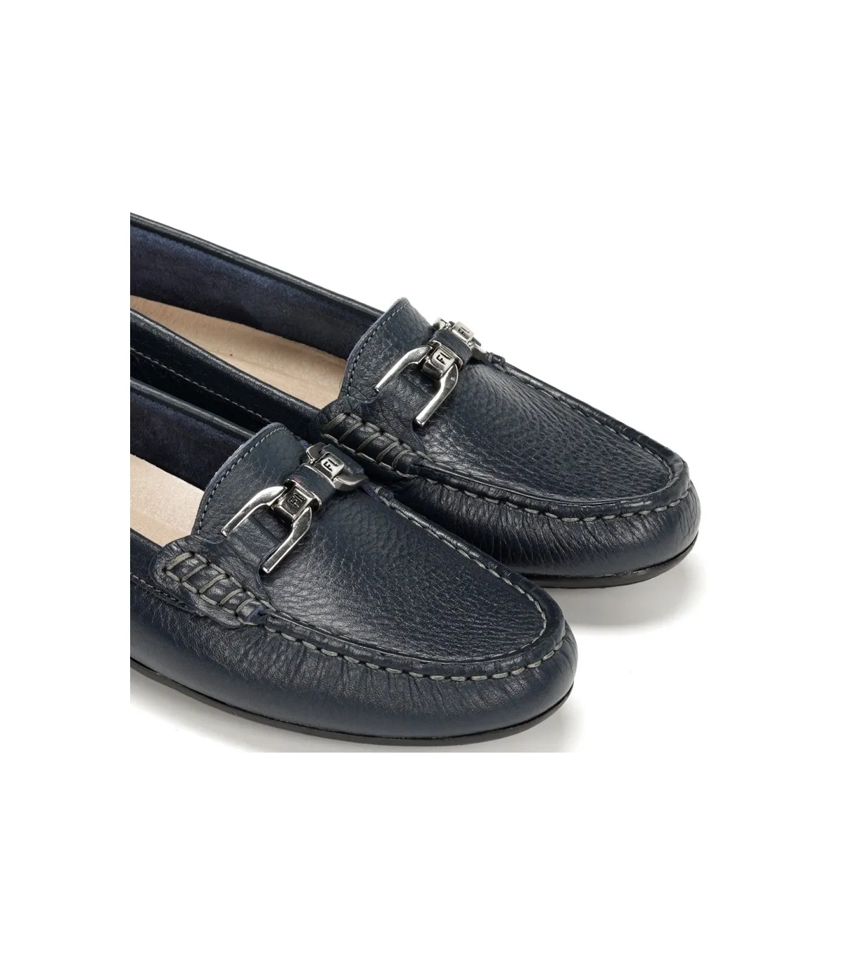 Zapato mocasín con adorno en la pala para mujer