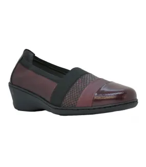 Zapato mocasín para mujer con contraste de pieles